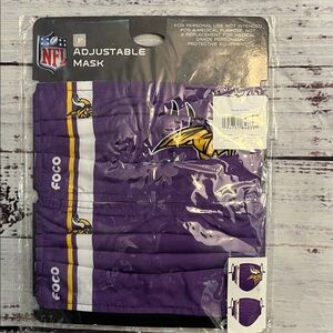 FOCO NFL Minnesota Vikings adult adjustable face mask- 2 Pack